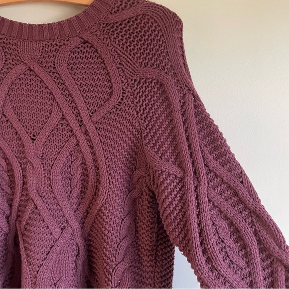 Noisy May Cable Knit Sweater Burgundy Size Large - Picture 6 of 8